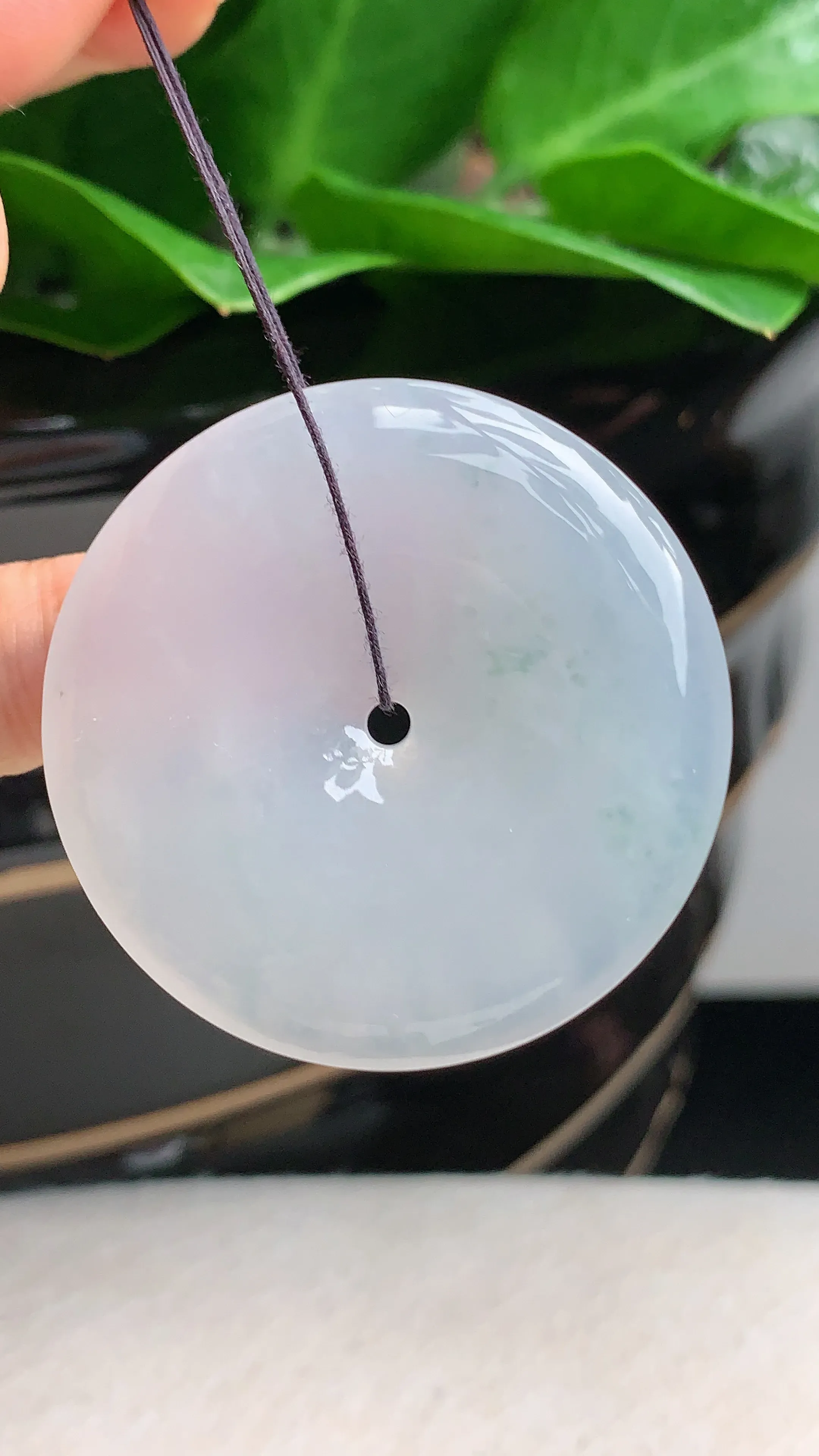 天然A货翡翠老坑冰润飘花平安扣吊坠