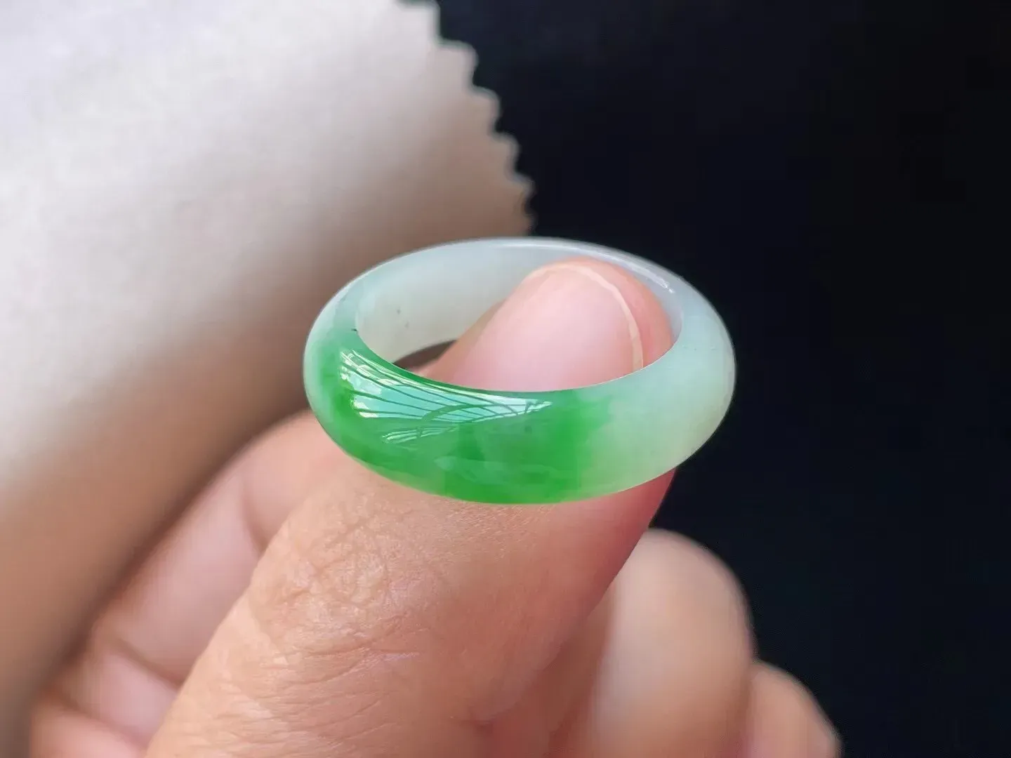 冰糯种带色指环
