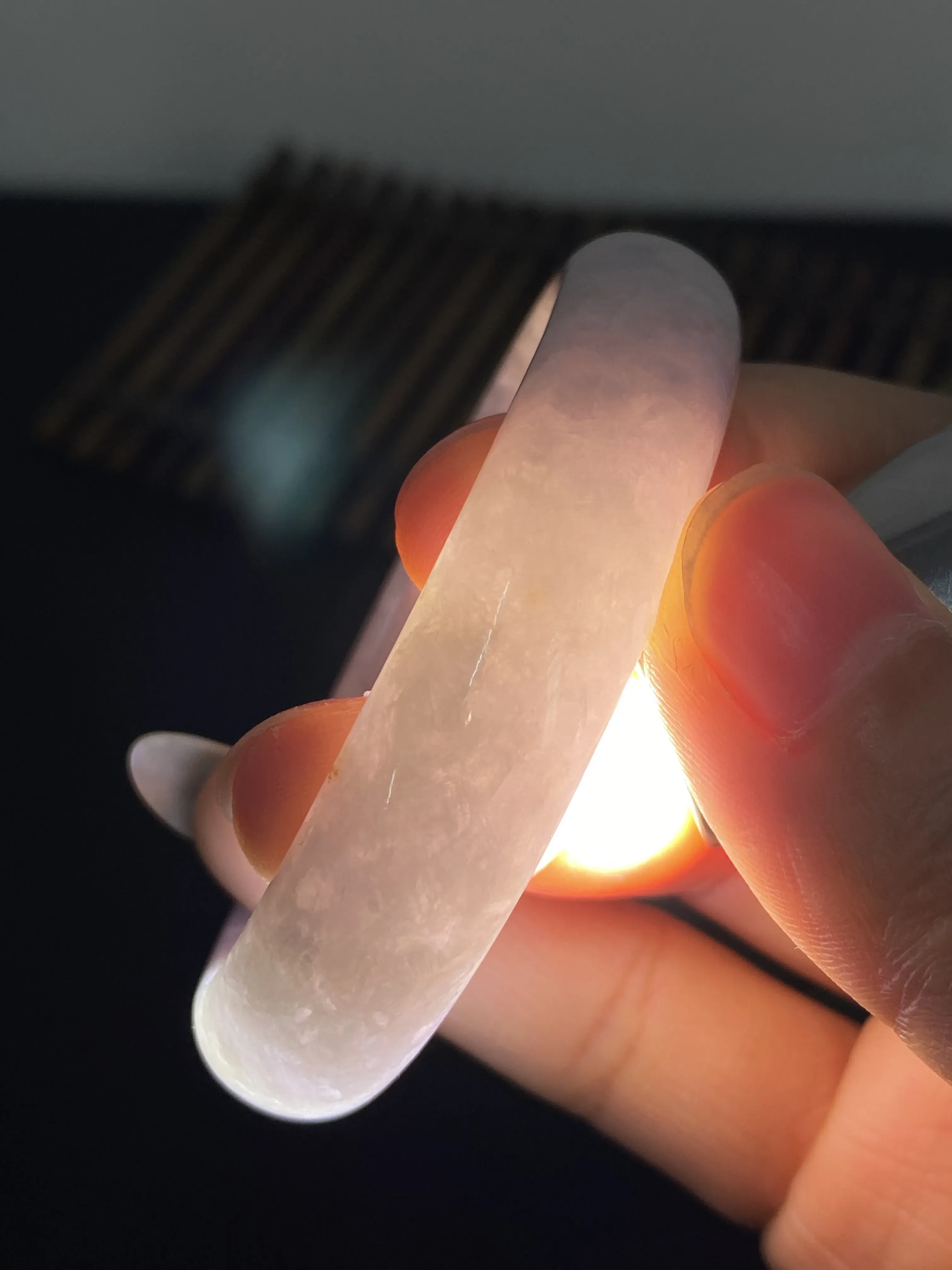 紫罗兰天然翡翠手镯，贵妃圈口56mm