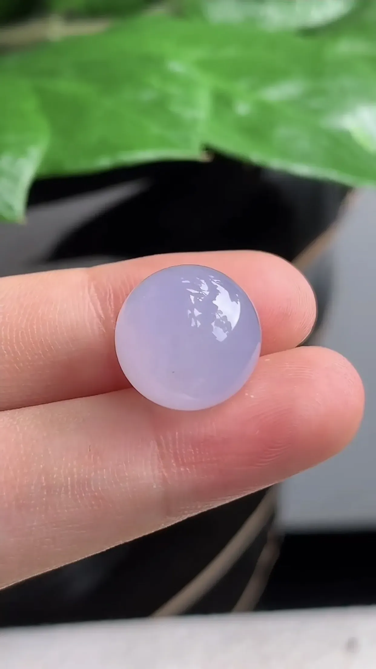 天然A货翡翠老坑种紫罗兰圆珠转运珠镶嵌件 尺寸13mm