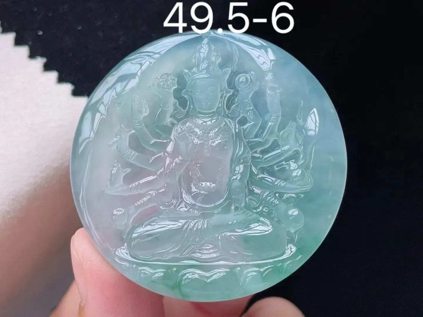 冰种飘花千手观音吊坠