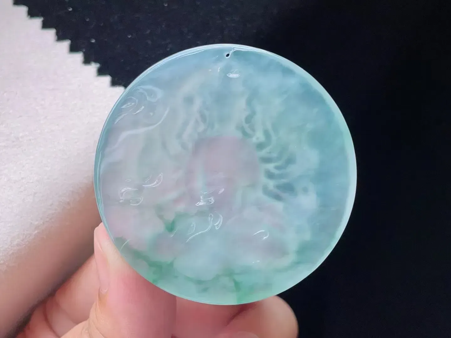 冰种飘花千手观音吊坠