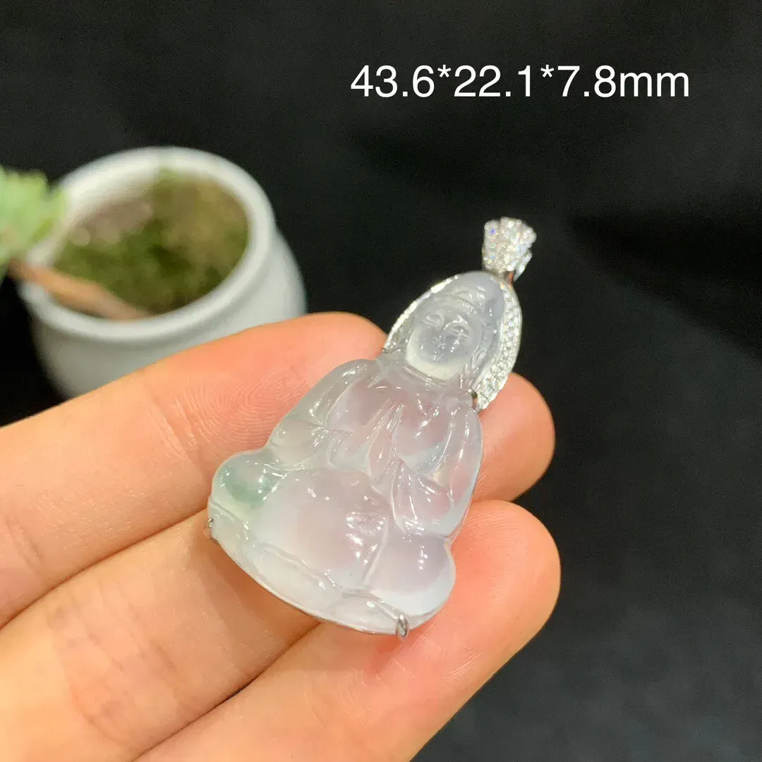冰种飘花观音吊坠