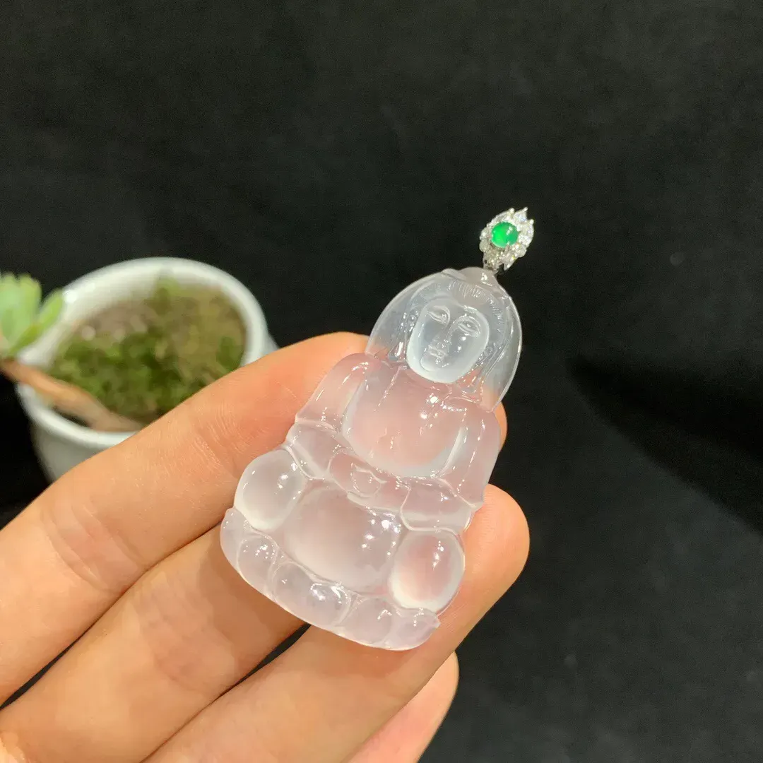 高冰种莹润观音吊坠