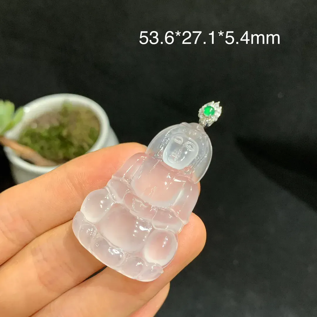 高冰种莹润观音吊坠