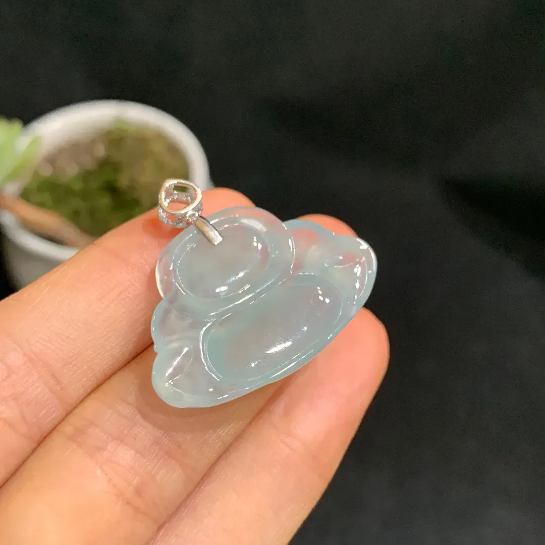 冰种蓝晴佛公吊坠