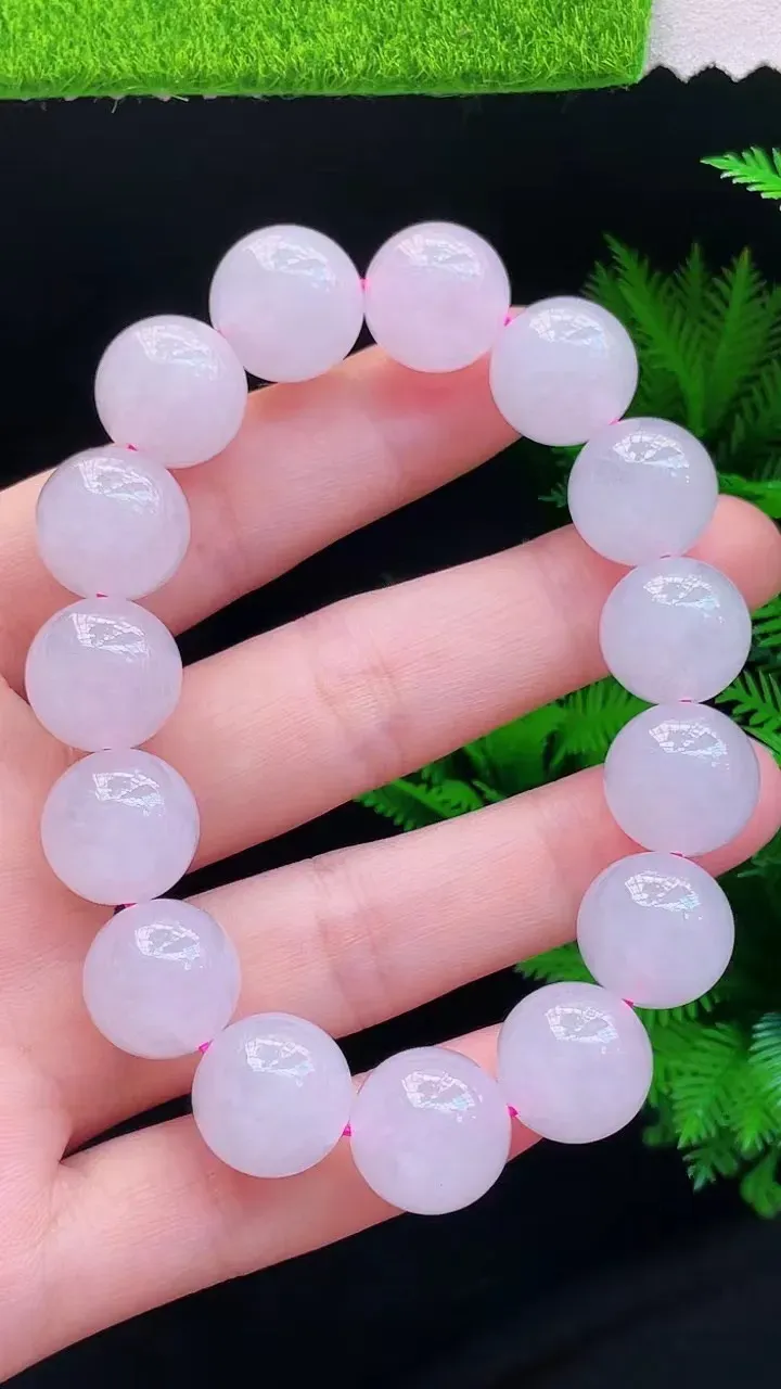 冰种圆珠手串
尺寸13.2mm，i21hhk（纯自然光实拍）