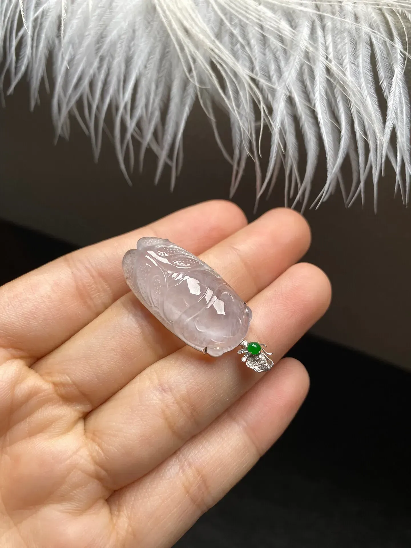 高冰种一鸣惊人吊坠 尺寸30.3-15.8-6.8毫米