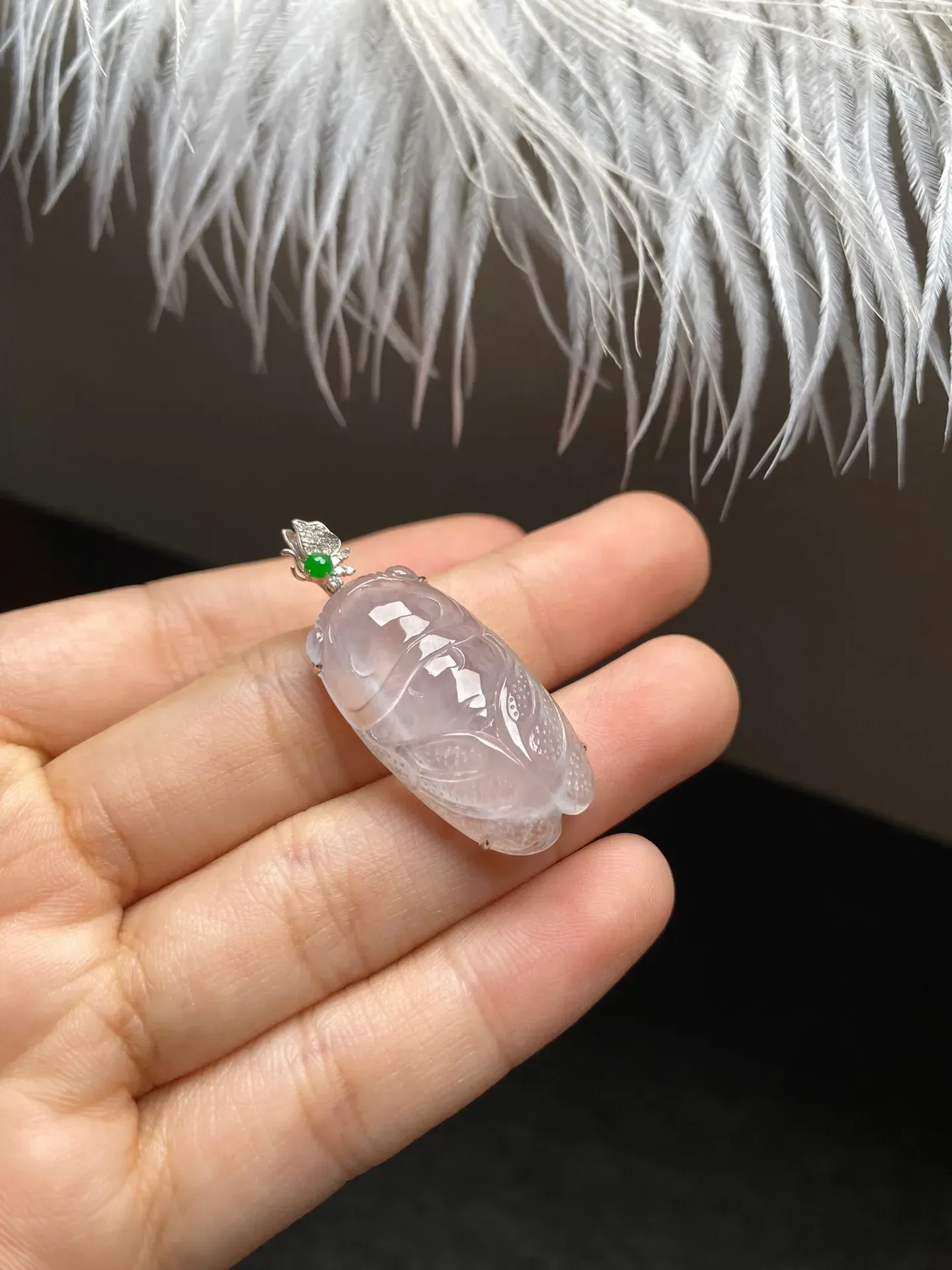 高冰种一鸣惊人吊坠 尺寸30.3-15.8-6.8毫米