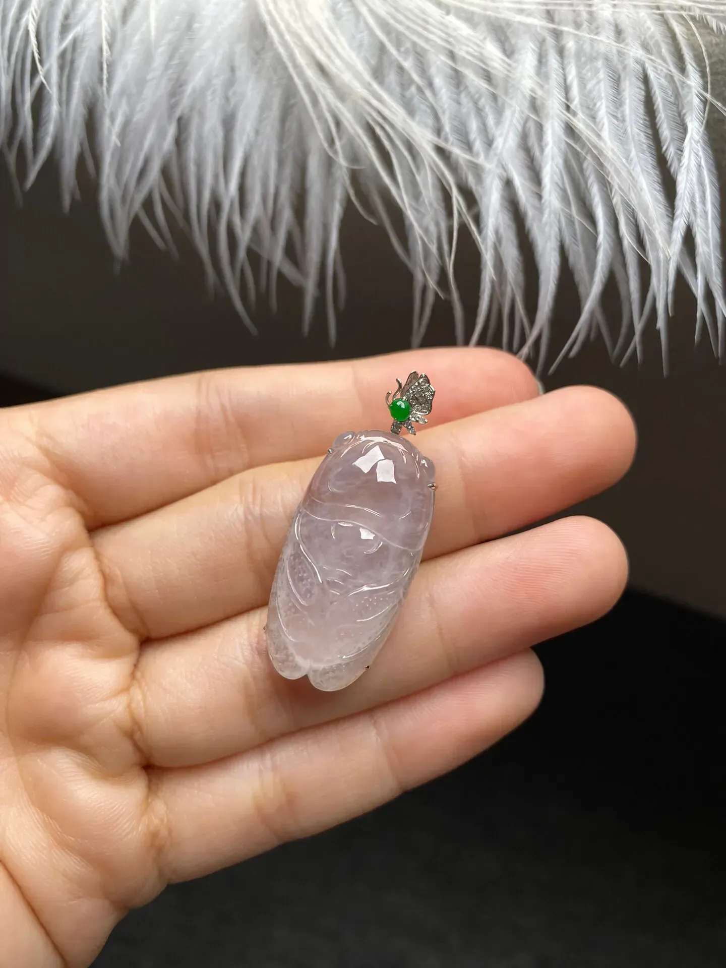 高冰种一鸣惊人吊坠 尺寸30.3-15.8-6.8毫米