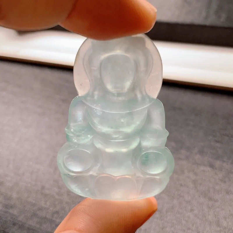 【冰晴底观音】尺寸51*32*6.5 老坑种水，纯净细腻，通透无比，清澈水灵，泛荧光，果冻感十足