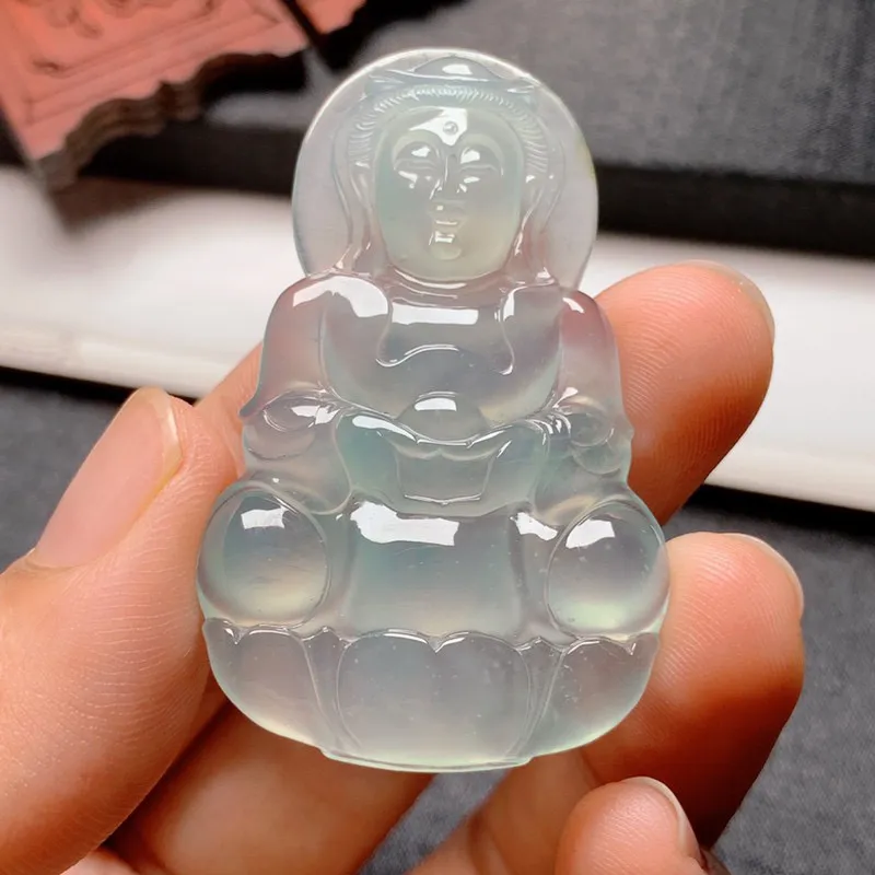 【冰晴底观音】尺寸51*32*6.5 老坑种水，纯净细腻，通透无比，清澈水灵，泛荧光，果冻感十足