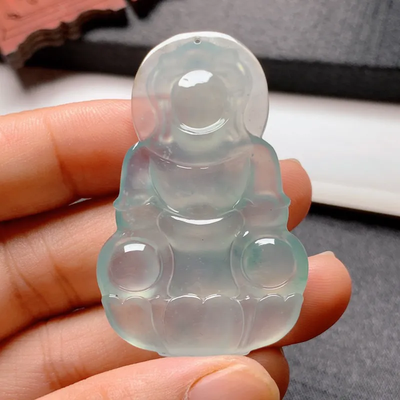 【冰晴底观音】尺寸51*32*6.5 老坑种水，纯净细腻，通透无比，清澈水灵，泛荧光，果冻感十足