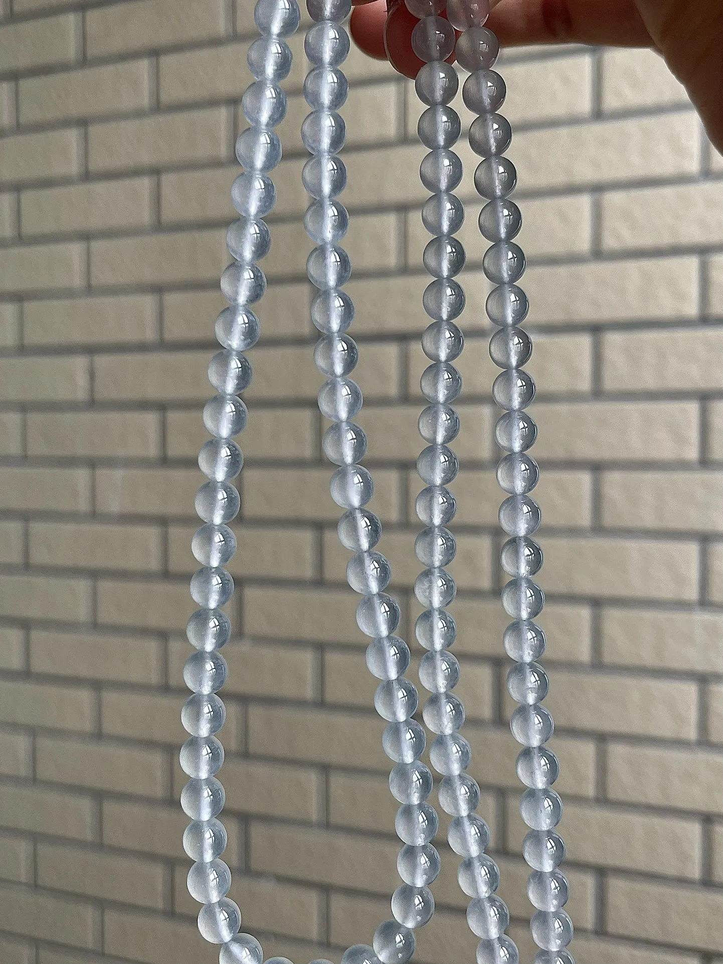 玻璃种珠链，水润无裂，饱满，起光，尺寸6-108颗编码1220