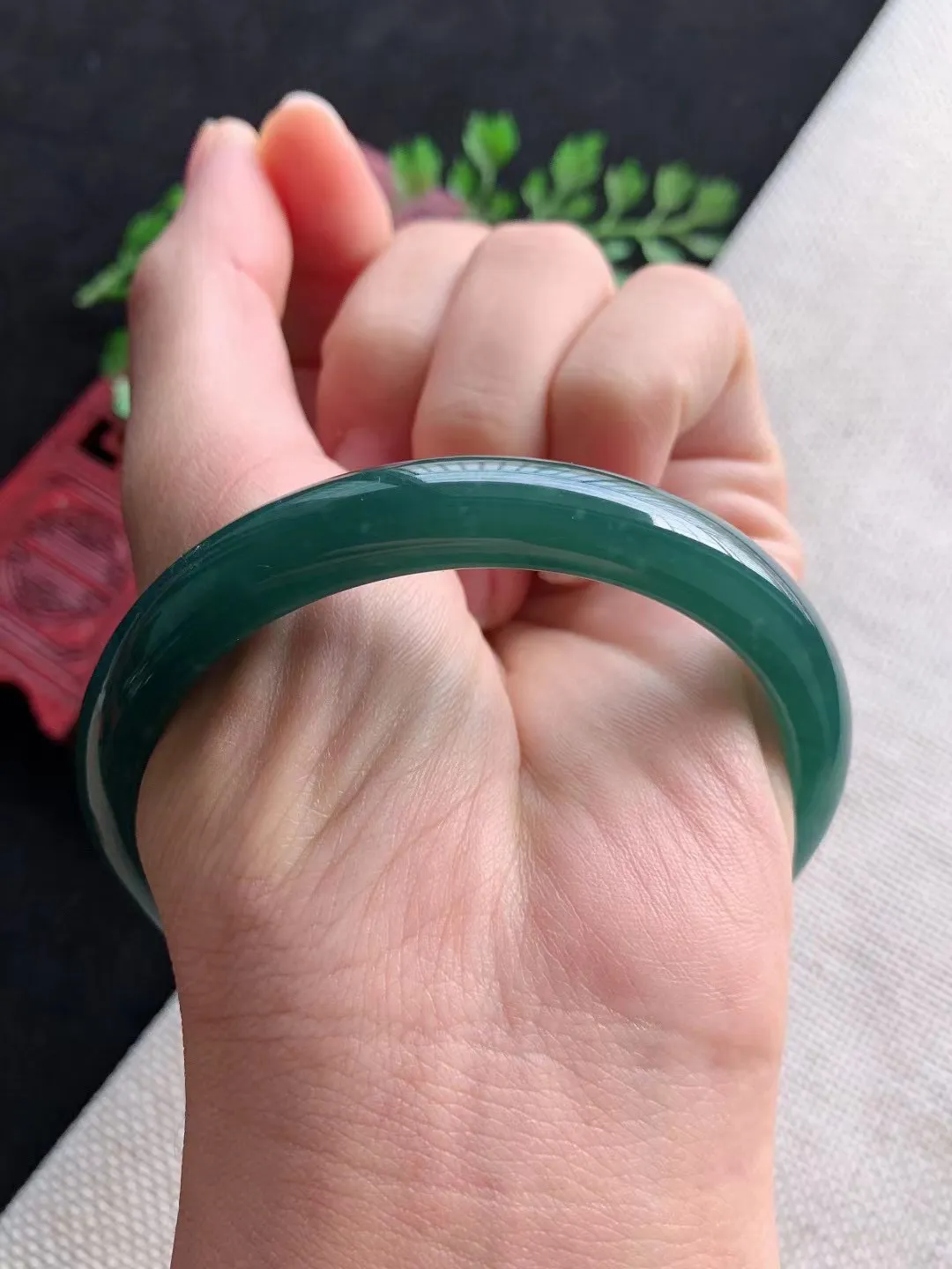 老坑蓝水正圈手镯尺寸59圈口×9.9×6mm重量39.40g