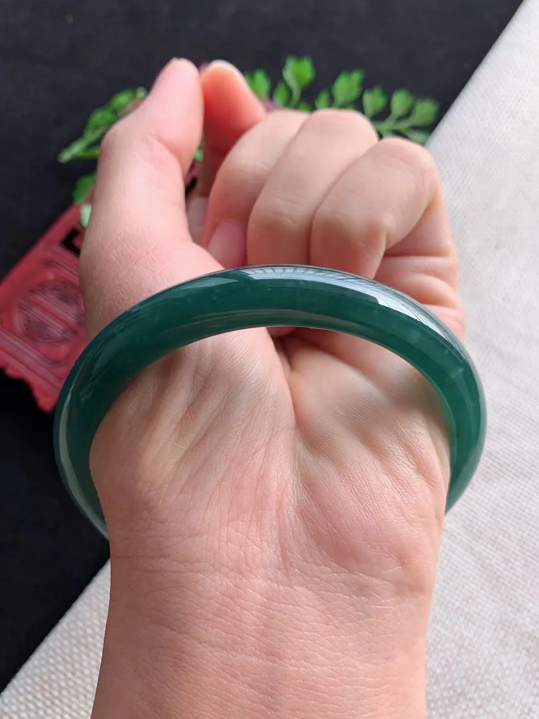 老坑蓝水正圈手镯尺寸59圈口×9.9×6mm重量39.40g