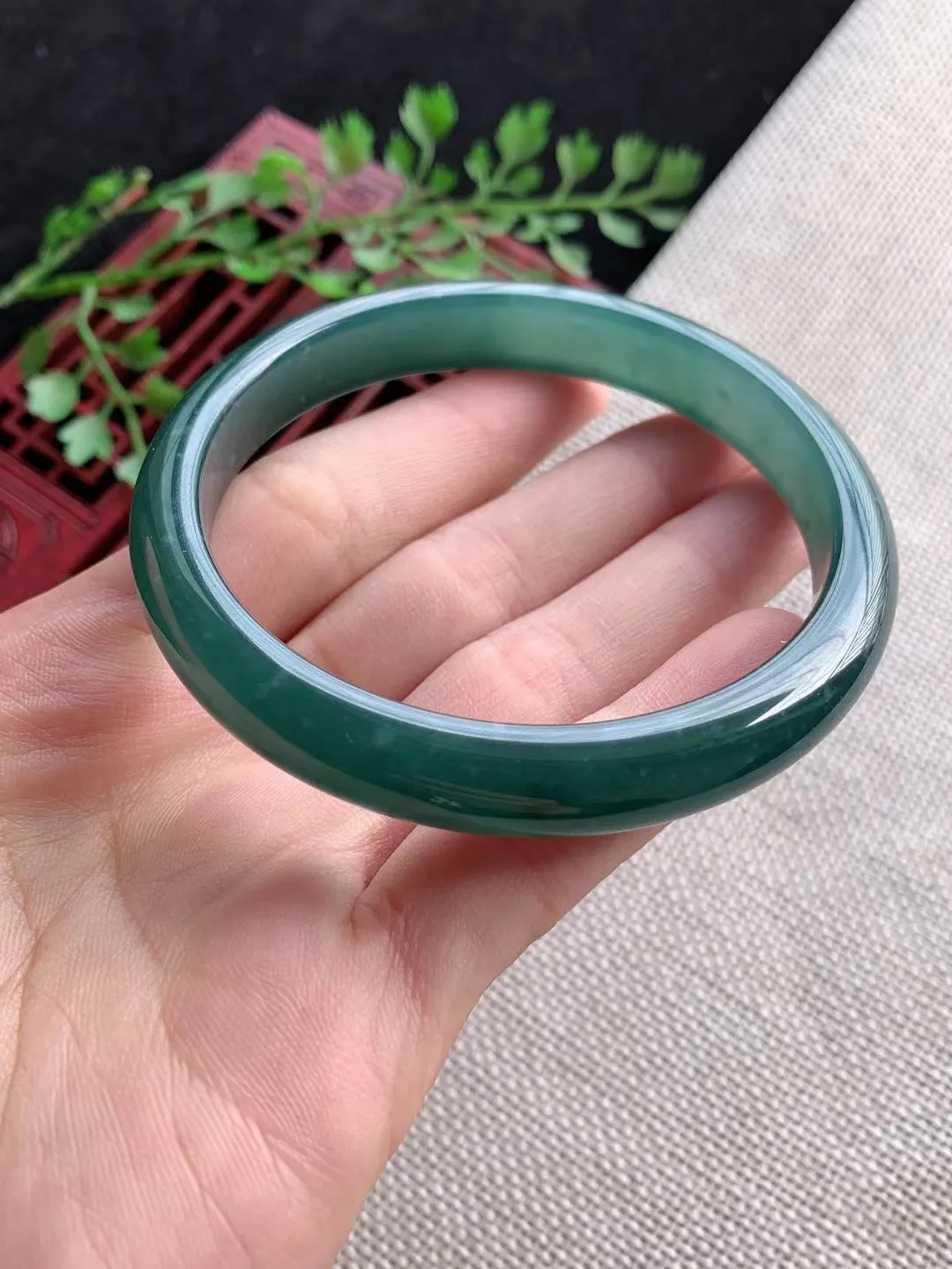 老坑蓝水正圈手镯尺寸59圈口×9.9×6mm重量39.40g