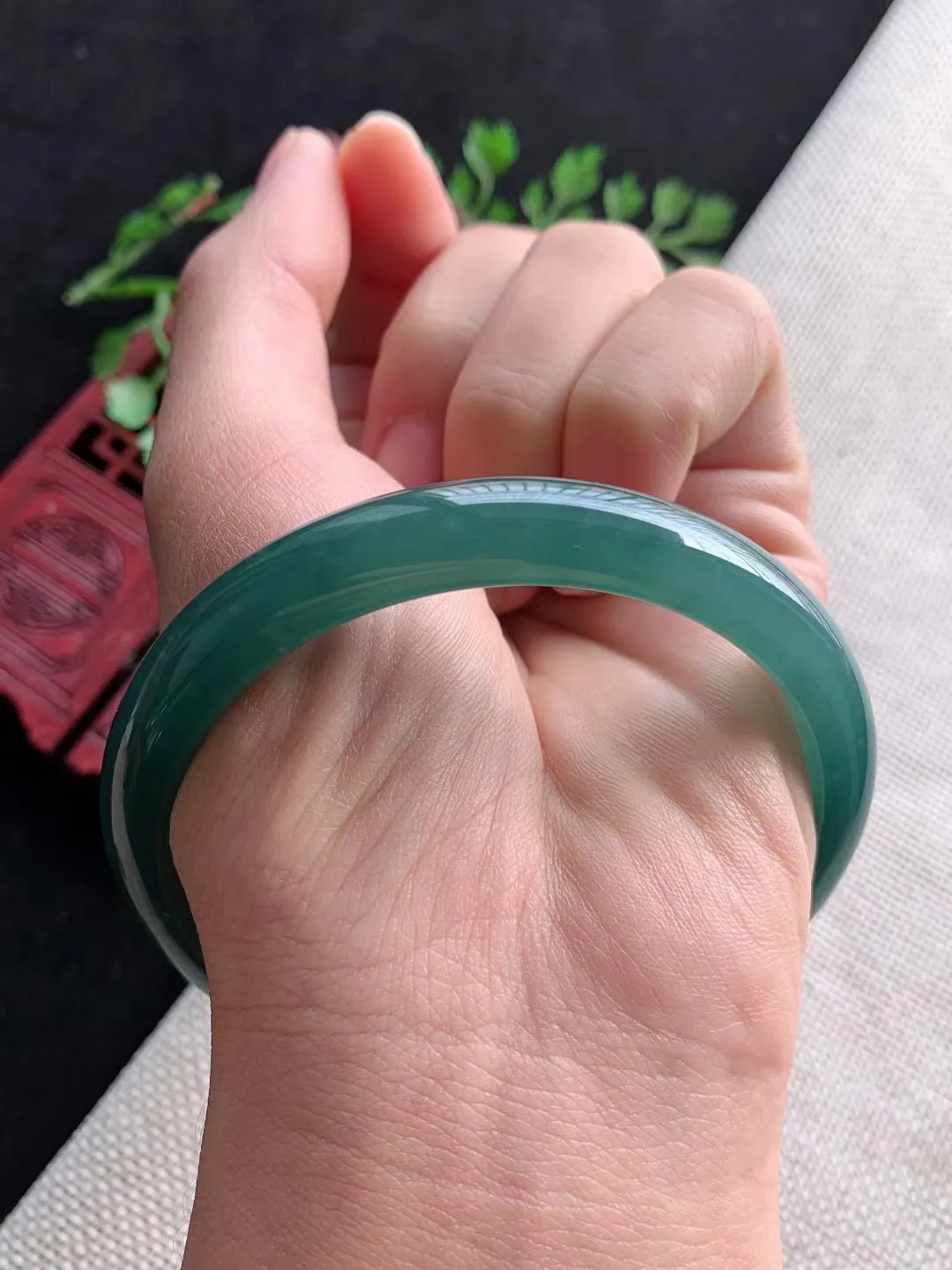 老坑蓝水正圈手镯尺寸59圈口×9.9×6mm重量39.40g