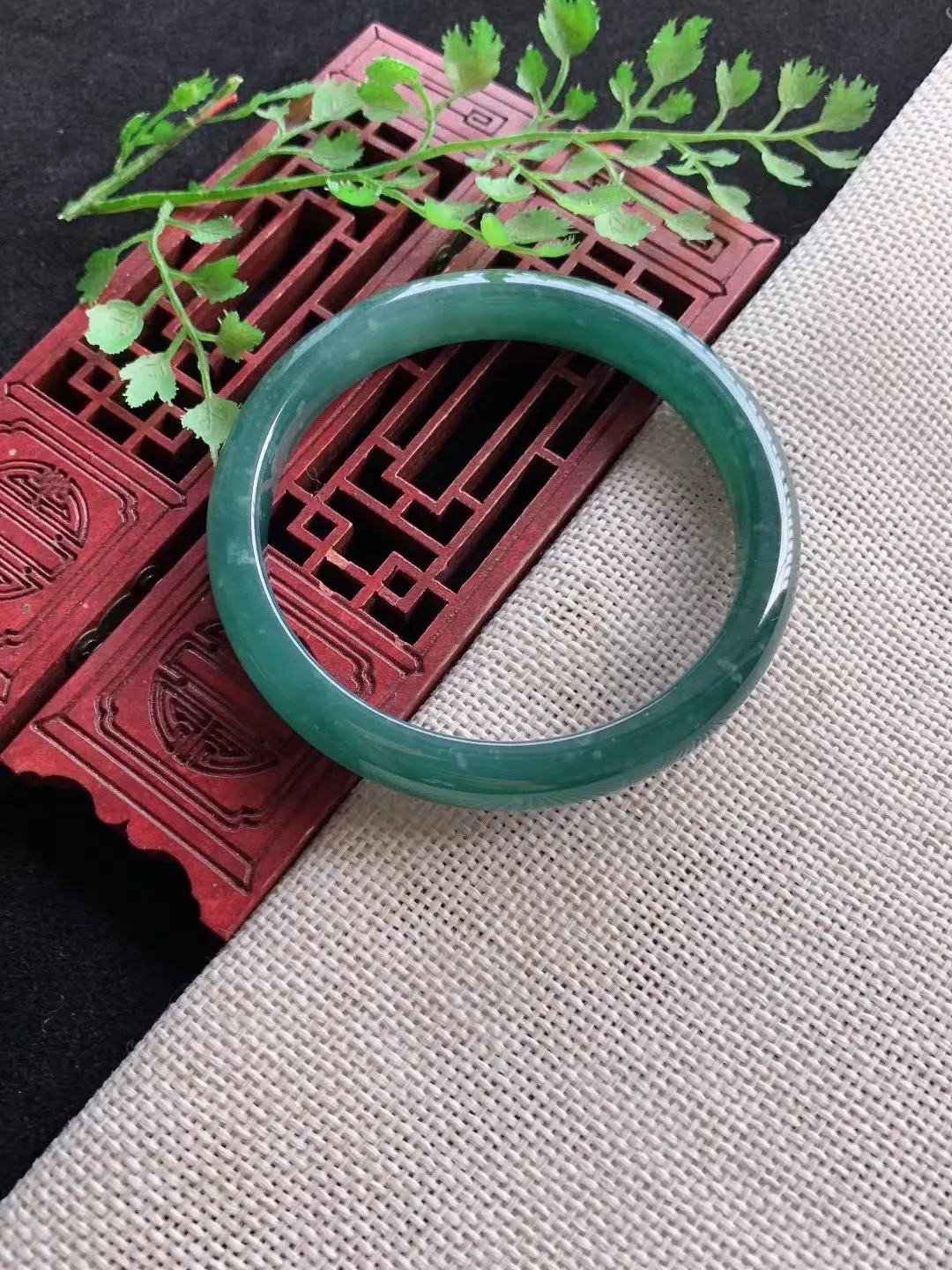 老坑蓝水正圈手镯尺寸59圈口×9.9×6mm重量39.40g