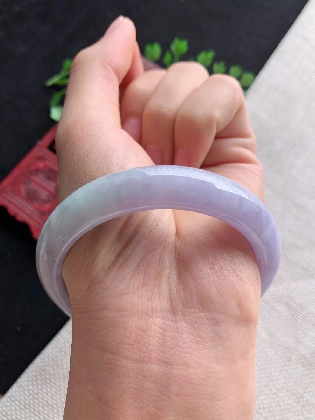 老坑紫罗兰正圈手镯尺寸55圈口×12×8mm重量50.34