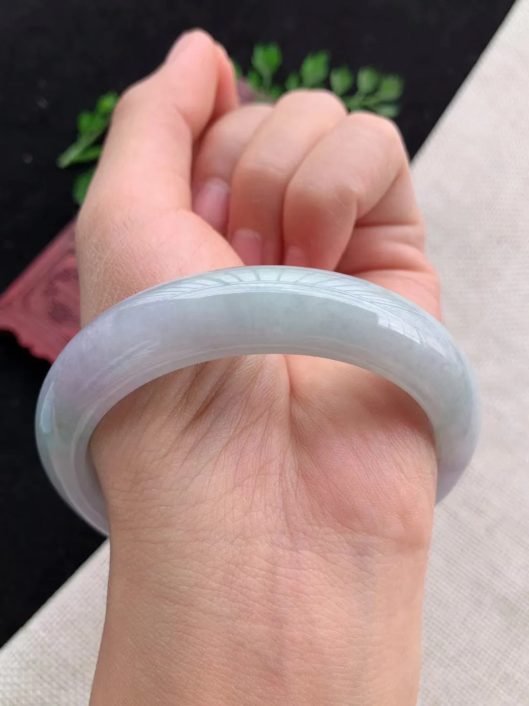老坑春彩正圈手镯尺寸56圈口×13×8.7mm重量62.36g