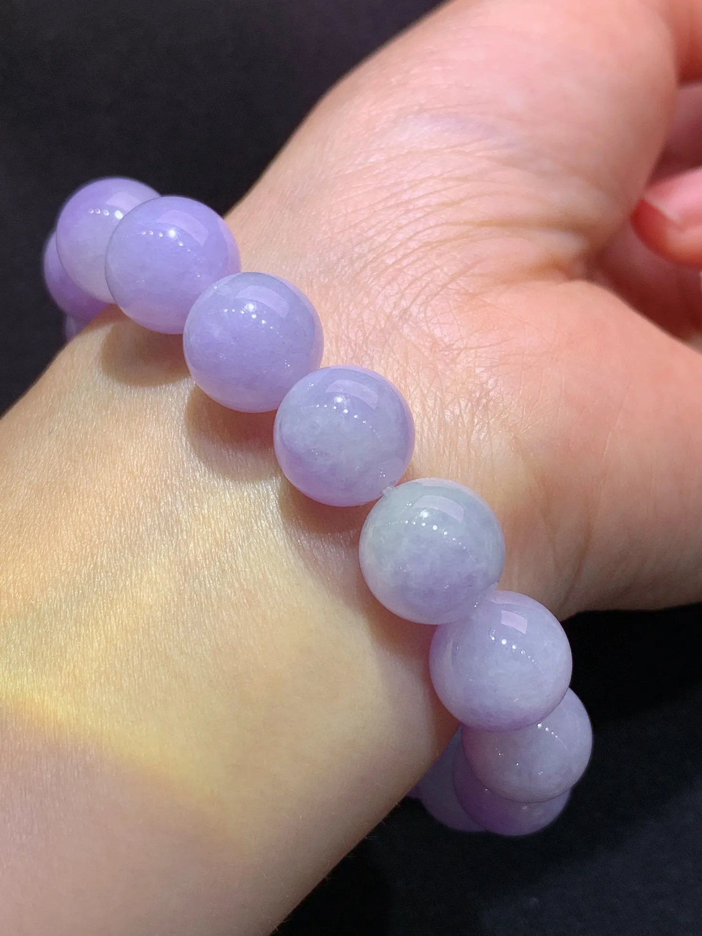 冰紫罗兰圆珠手串，手链，色泽鲜艳，种水足 直径11.8
