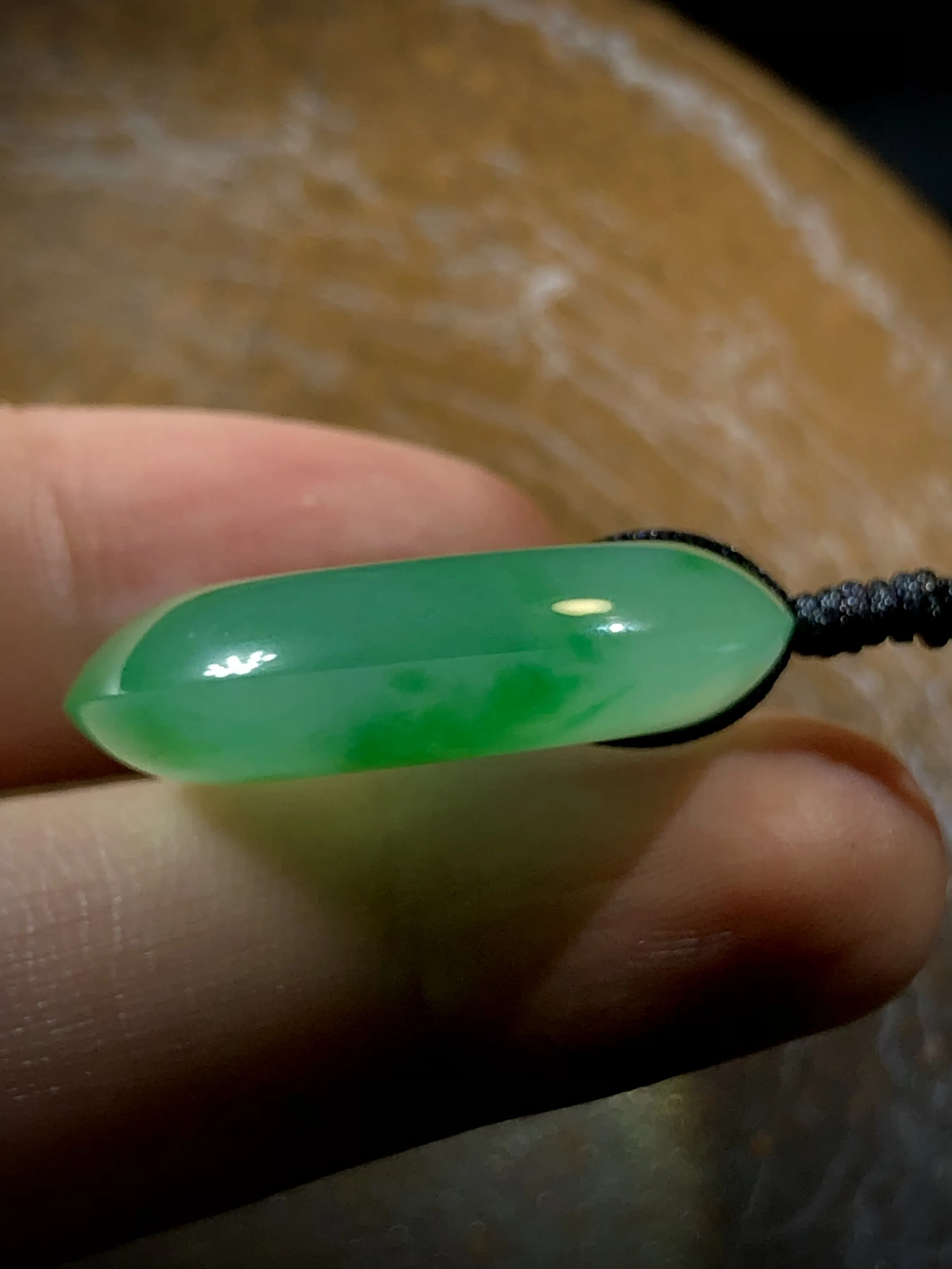 绿花平安扣子，29.8-8mm，种水不错，料子好