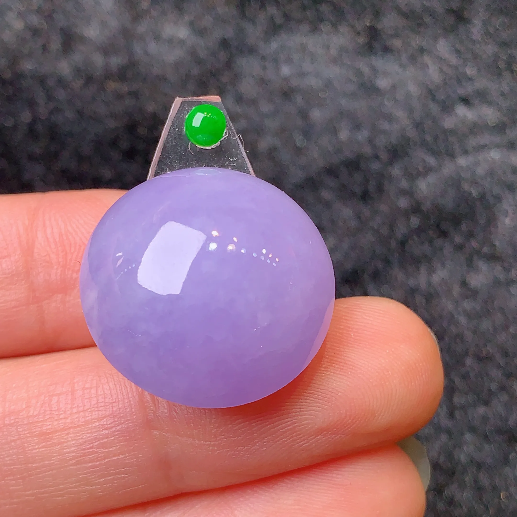 镶嵌款 紫罗兰蛋面 玉质细腻 水润透亮 色泽艳丽 搭配绿色小蛋面 整体尺寸20.2*12