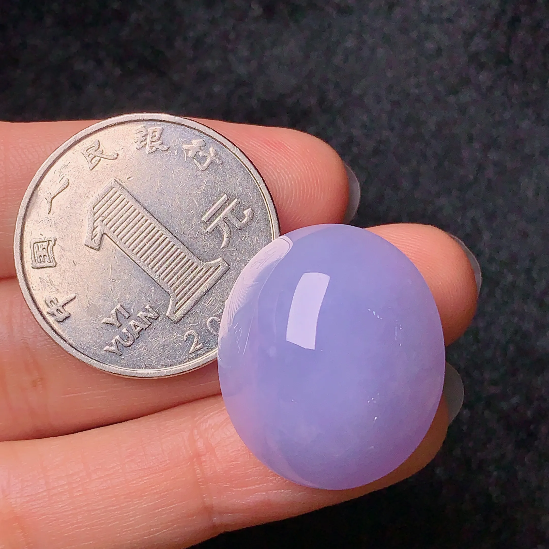 镶嵌款 紫罗兰蛋面 玉质细腻 水润透亮 色泽艳丽 整体尺寸23.8*20.5*12