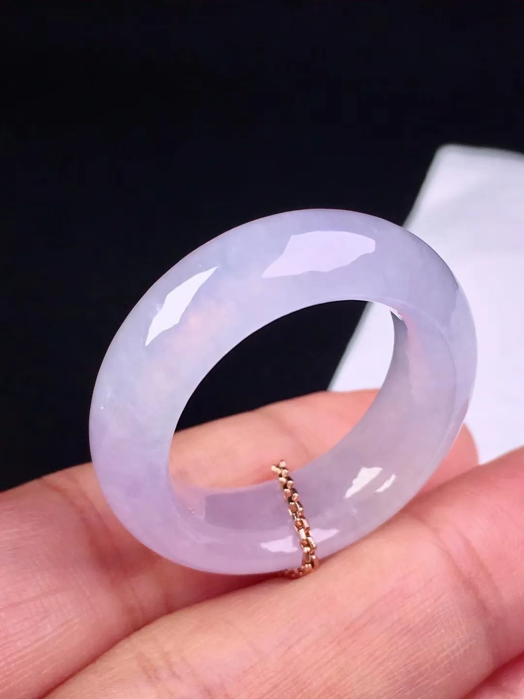 冰紫指环， 种老起光，尺寸：8.6*5.7mm/内径20.7mm/25圈口