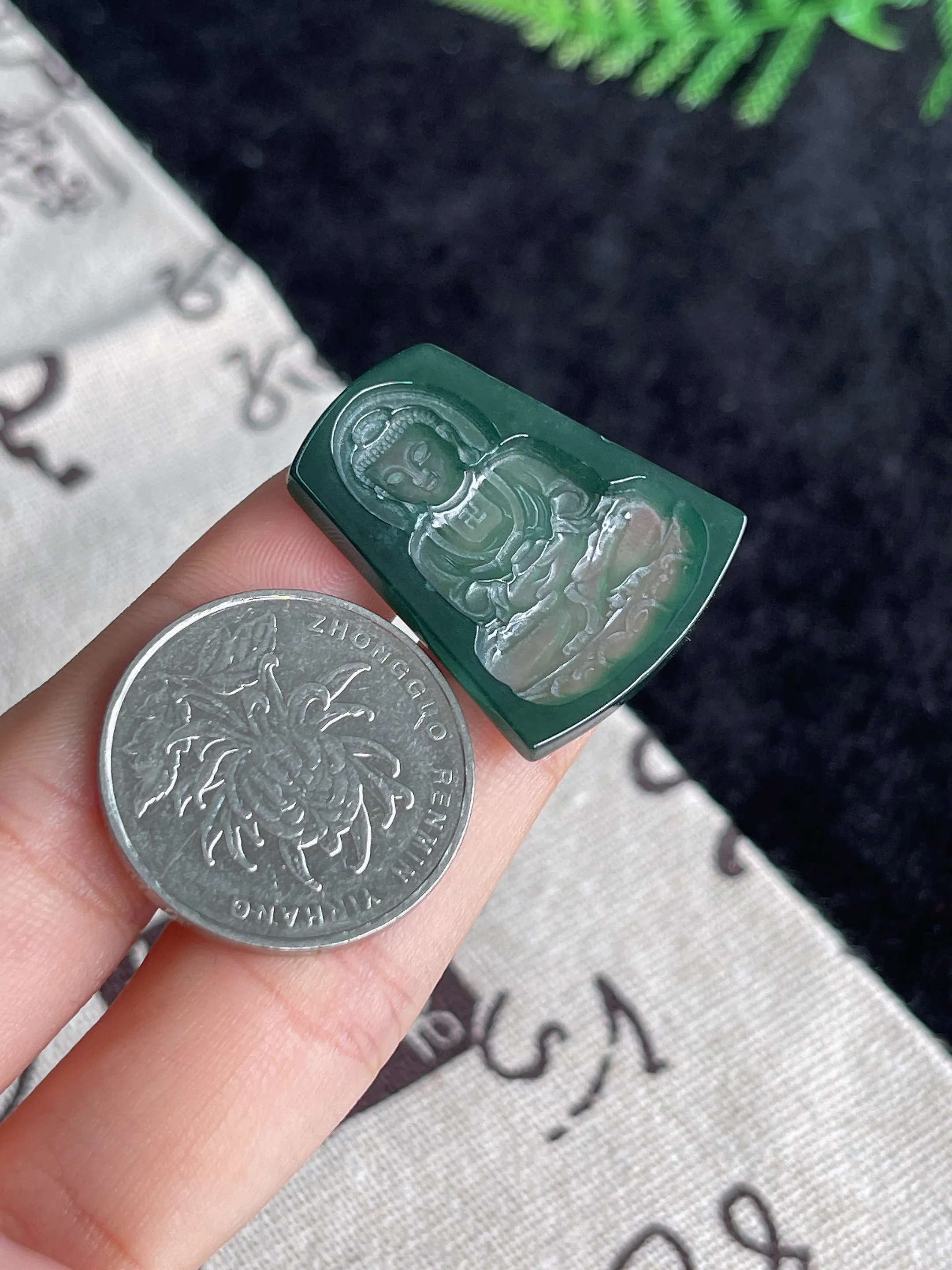 翡翠糯化种绿色戒面