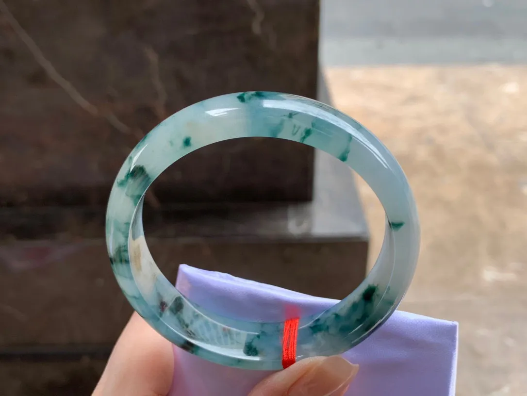 飘花手镯，种好水润，飘花灵动，59.1/15/7.1mm