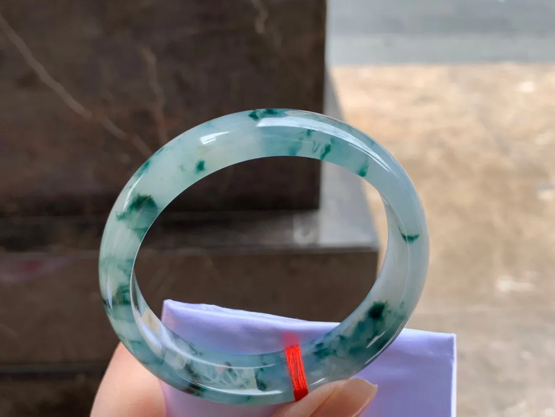 飘花手镯，种好水润，飘花灵动，59.1/15/7.1mm