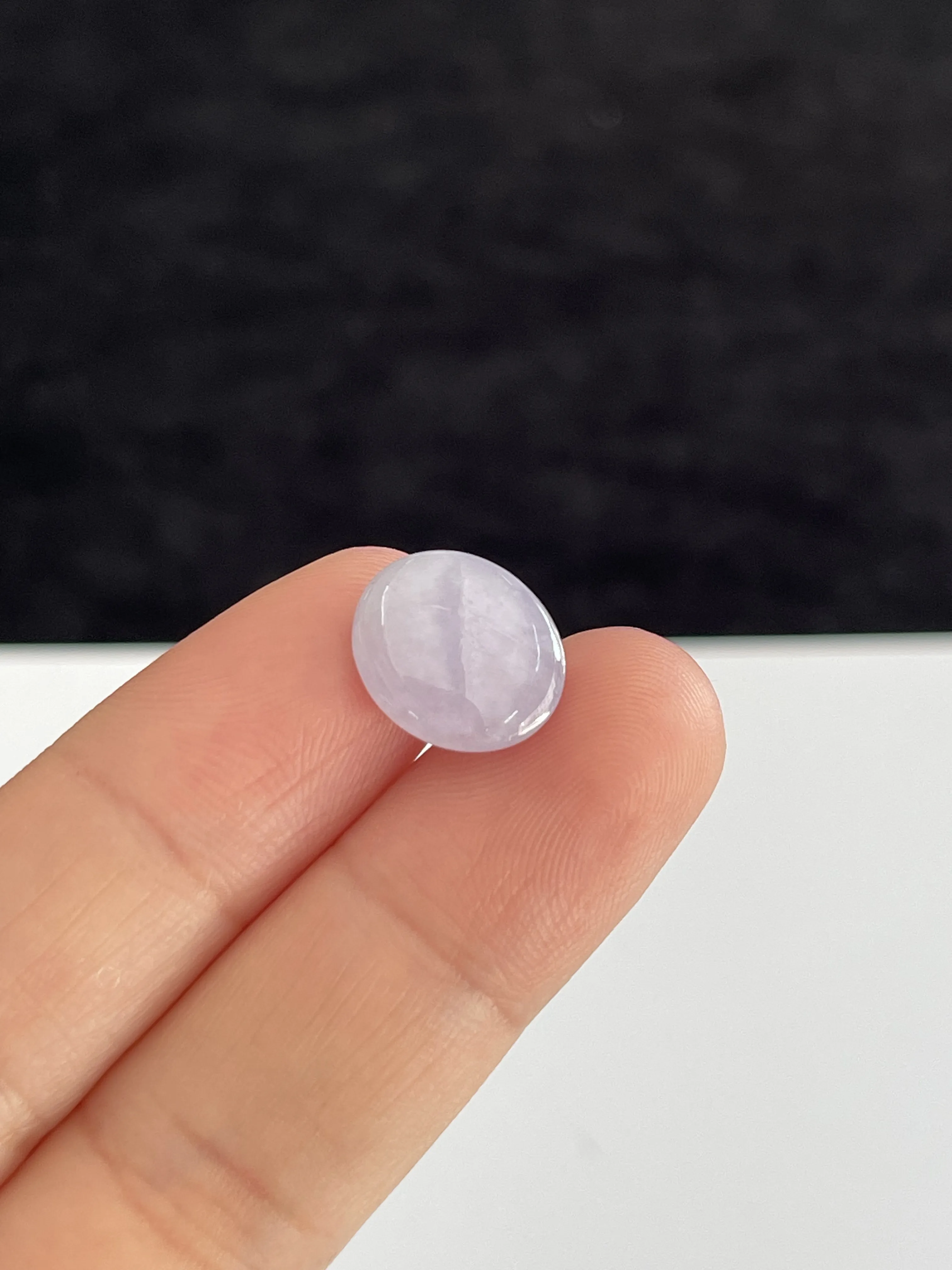 糯化种紫色戒面/翡翠圆/椭圆形