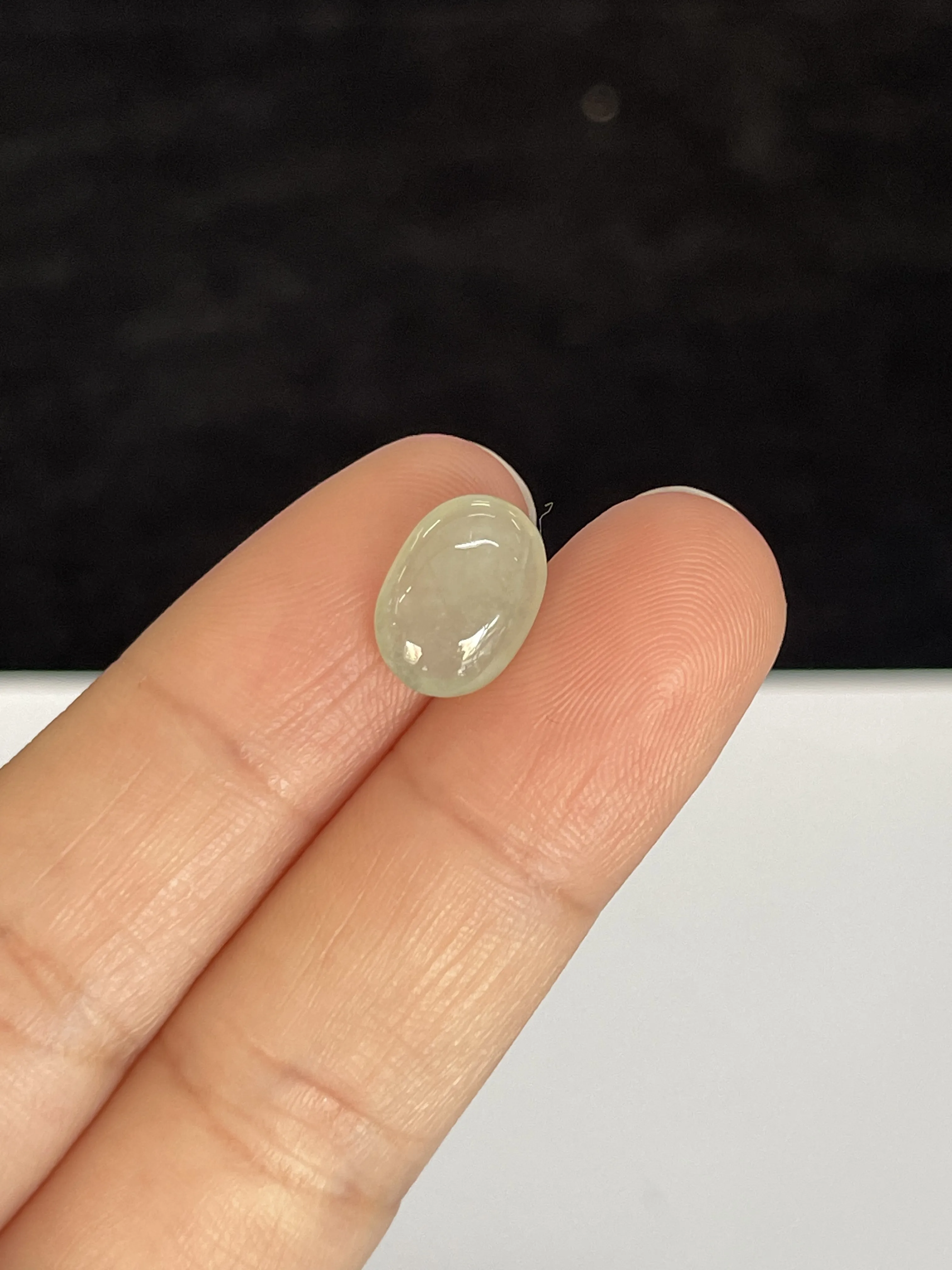 冰糯种翡翠戒面/圆/椭圆形