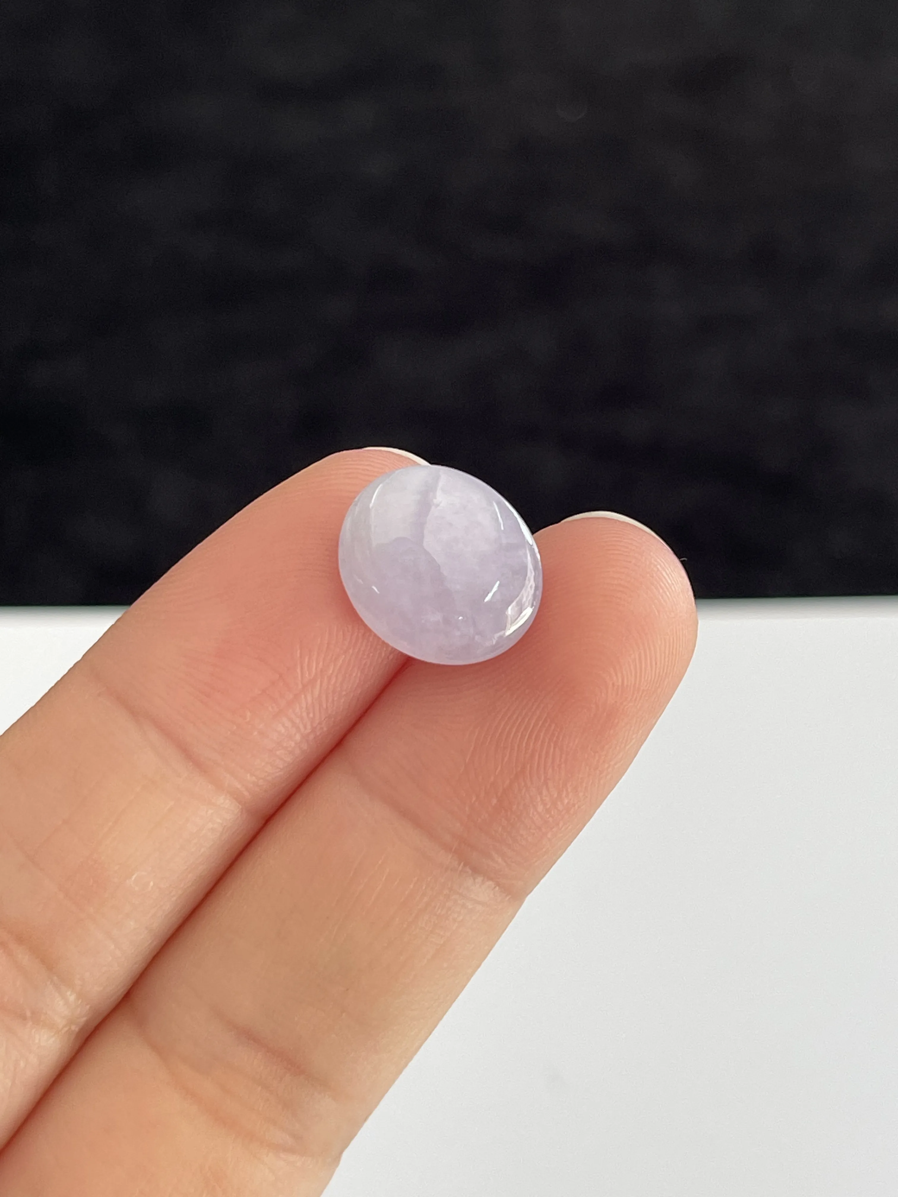 糯化种紫色戒面/翡翠圆/椭圆形