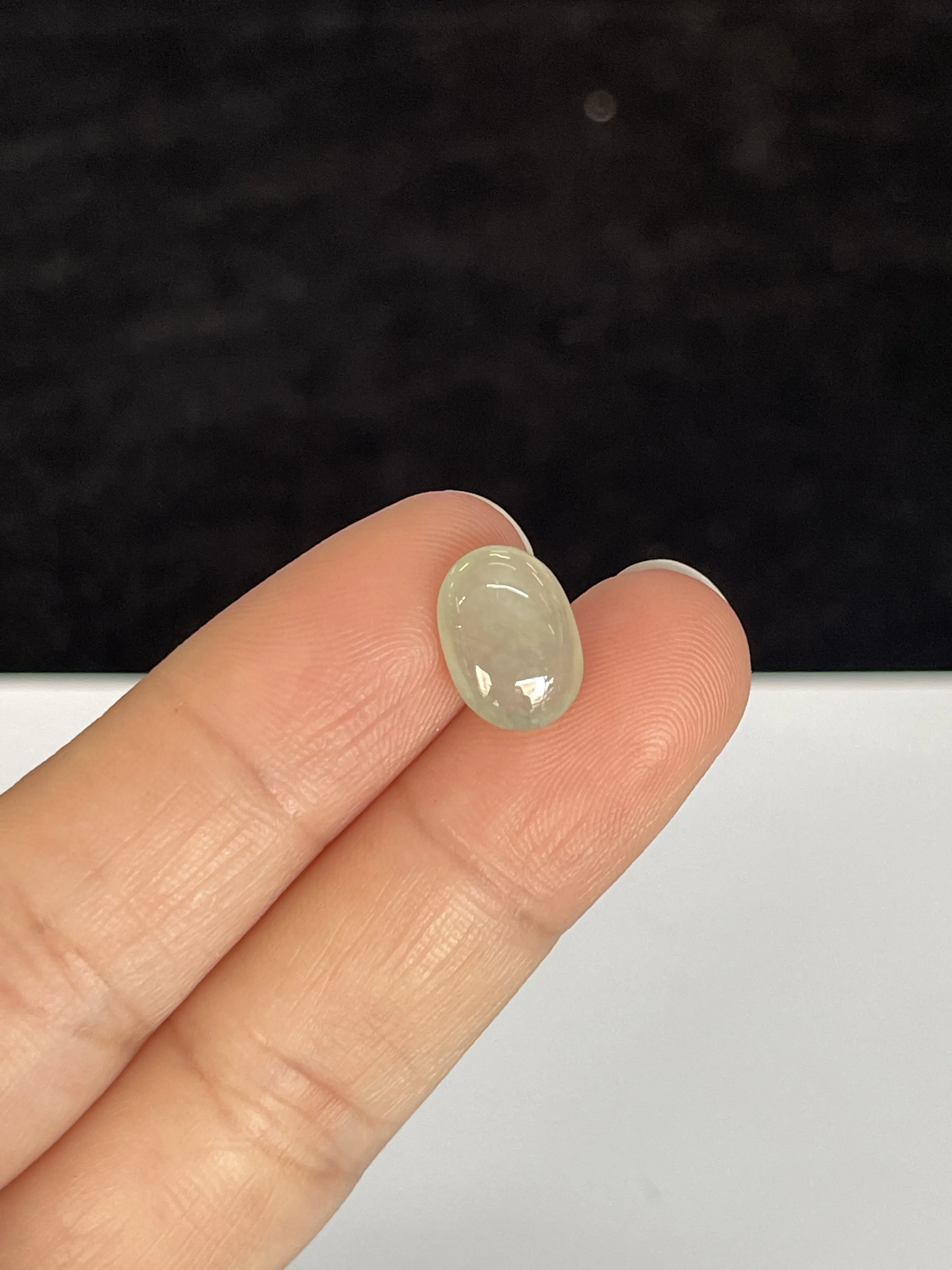 冰糯种翡翠戒面/圆/椭圆形