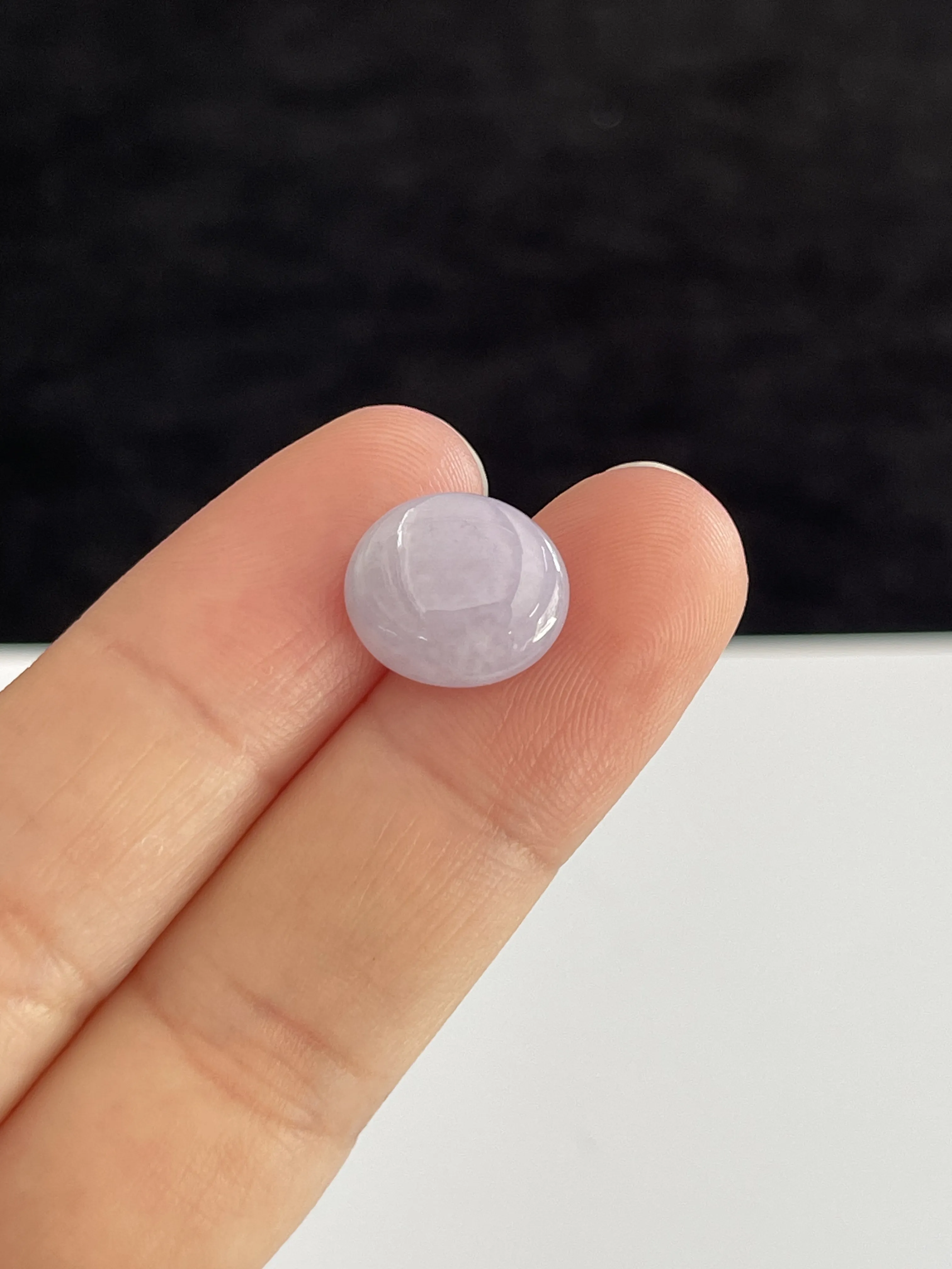 糯化种紫色戒面/翡翠圆/椭圆形