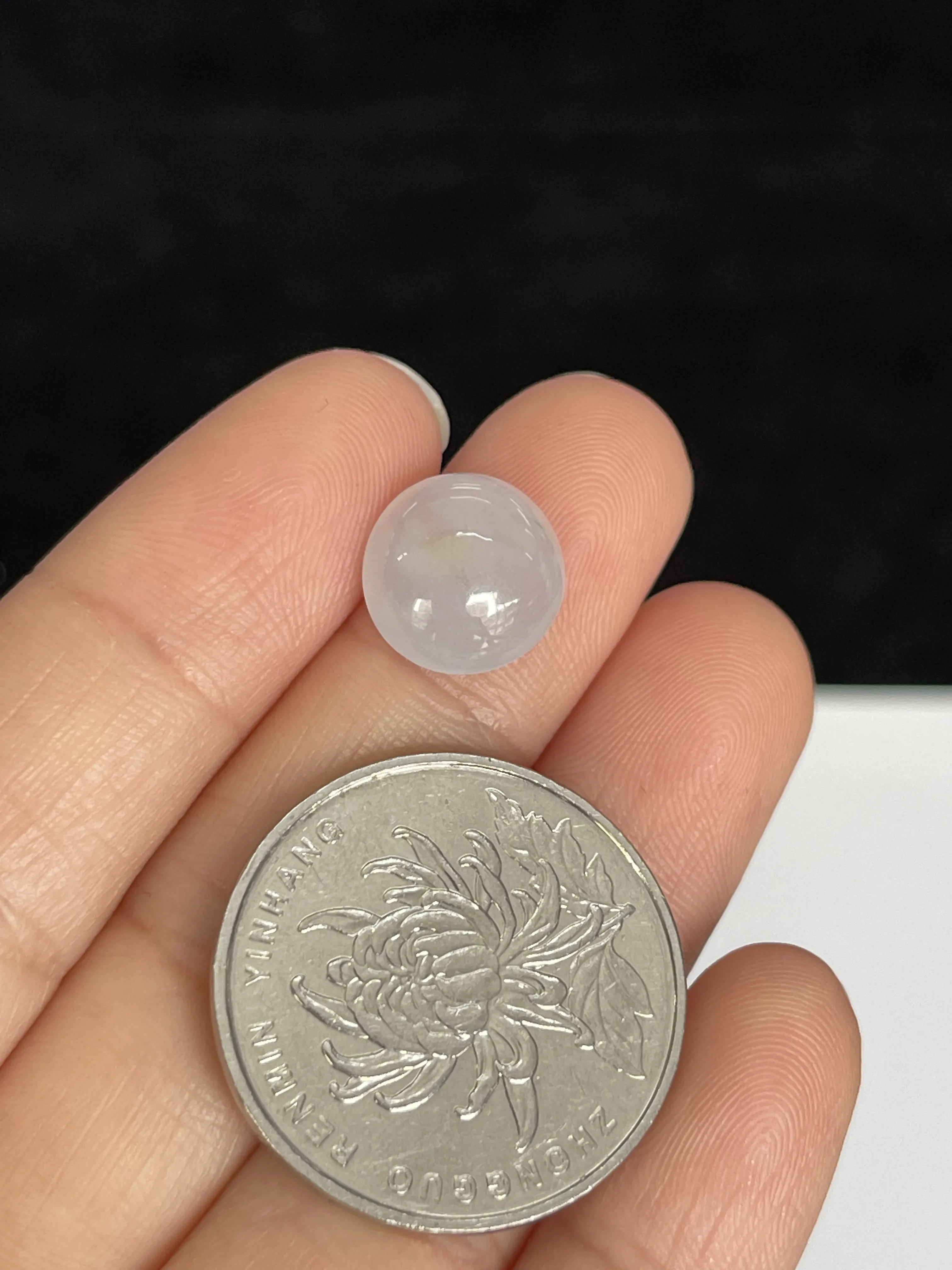 糯化种白色戒面/翡翠圆/椭圆形