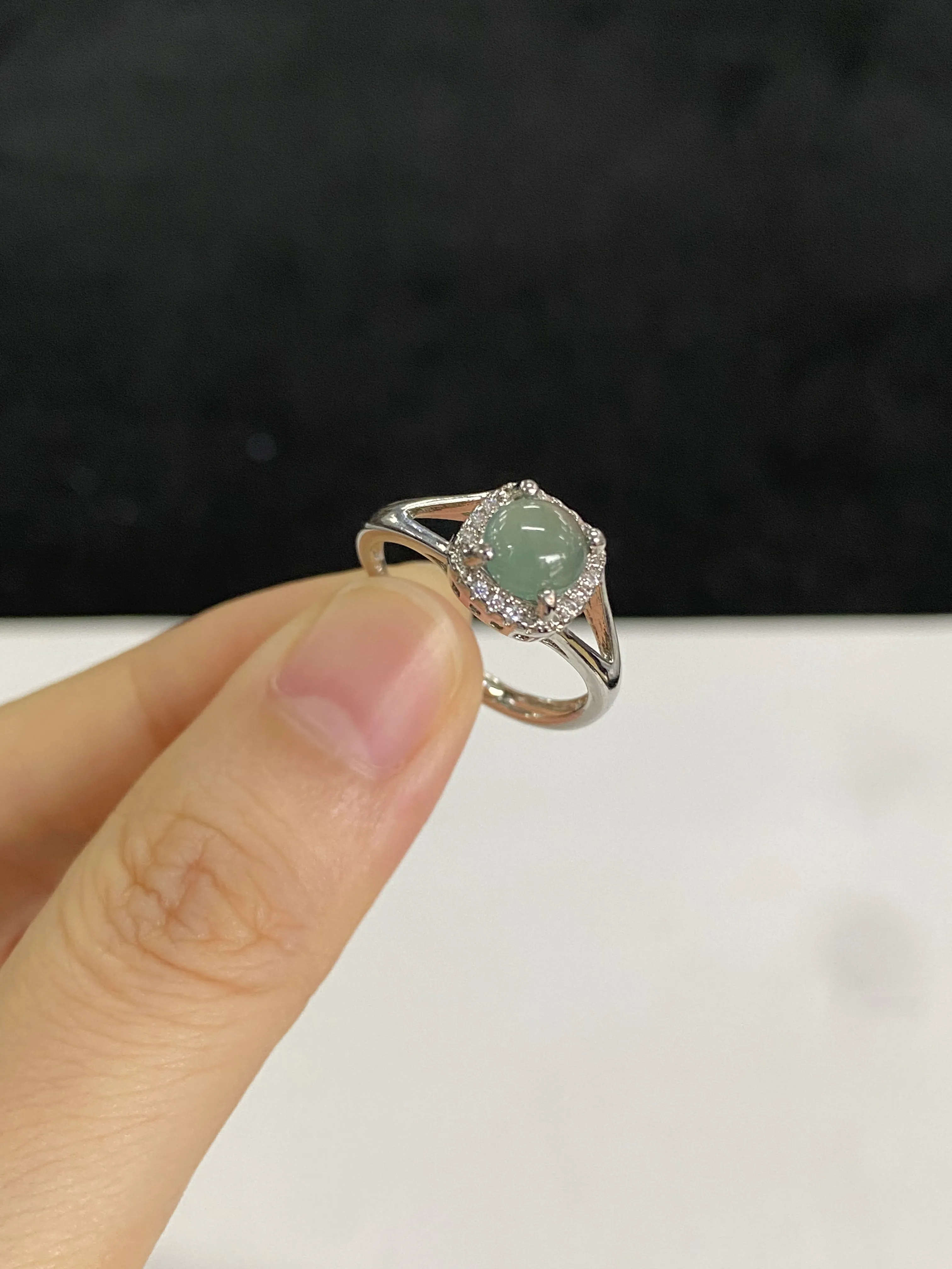 翡翠女戒，印记：S925