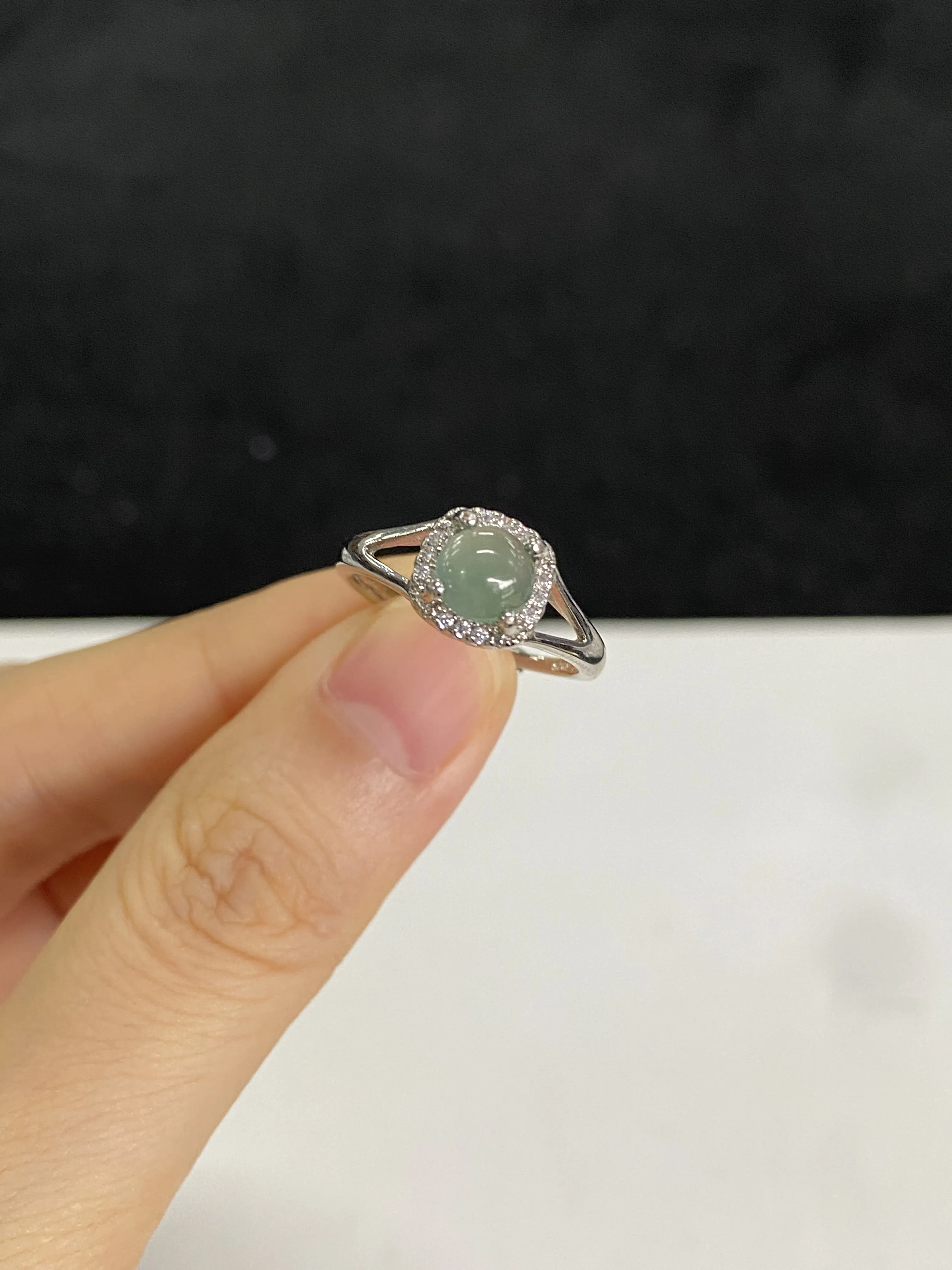 翡翠女戒，印记：S925