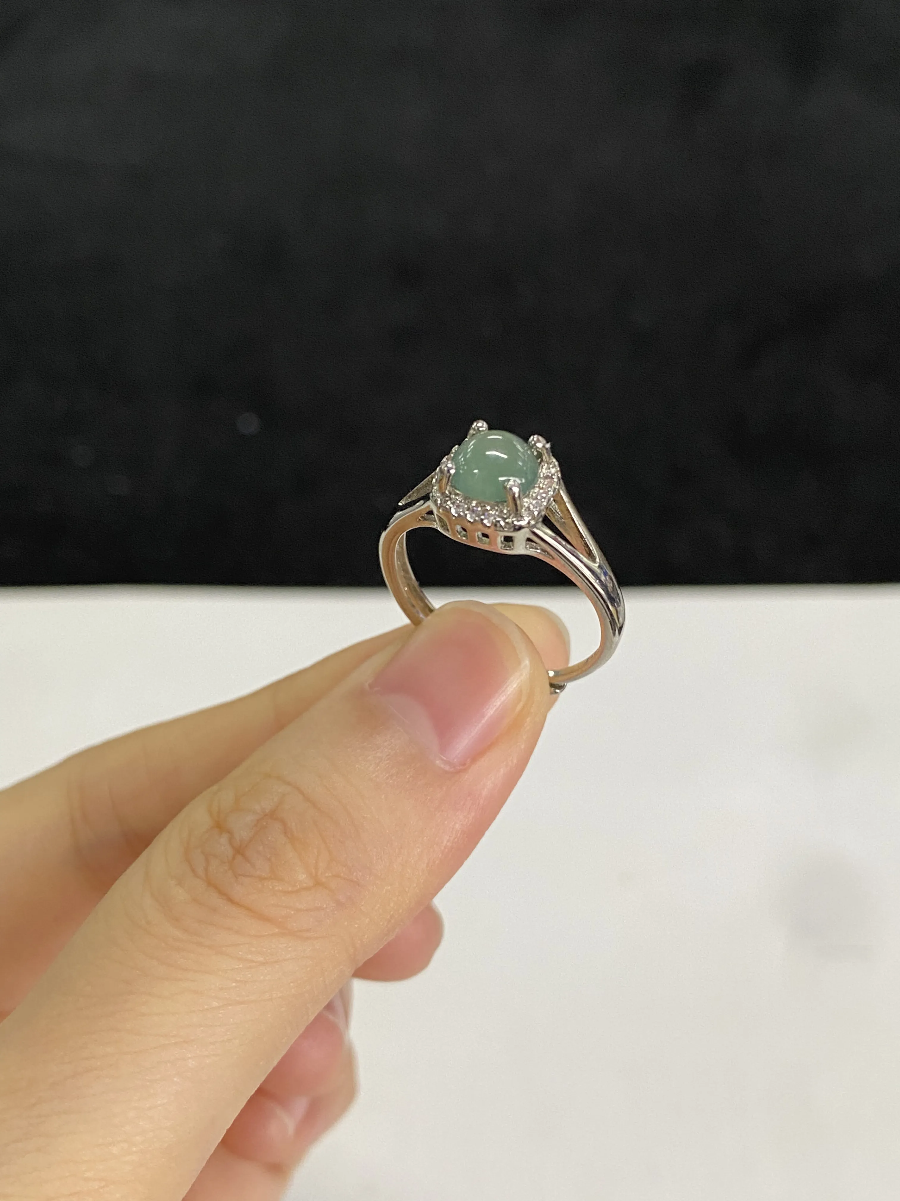翡翠女戒，印记：S925