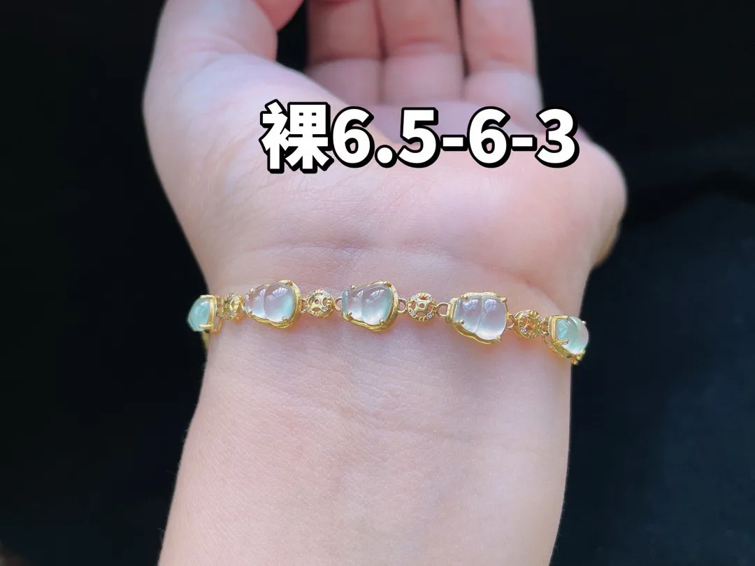 18K 冰种·葫芦手链
 
  裸6.5-6-3