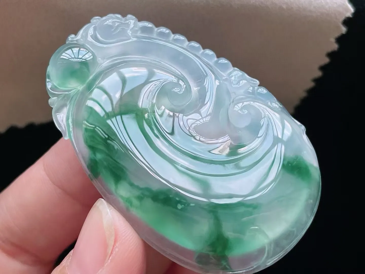 老坑冰种飘花事事如意吊坠