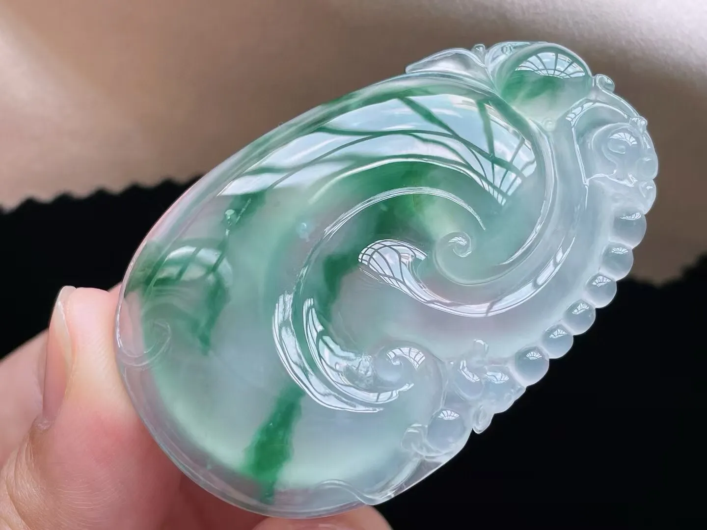 老坑冰种飘花事事如意吊坠