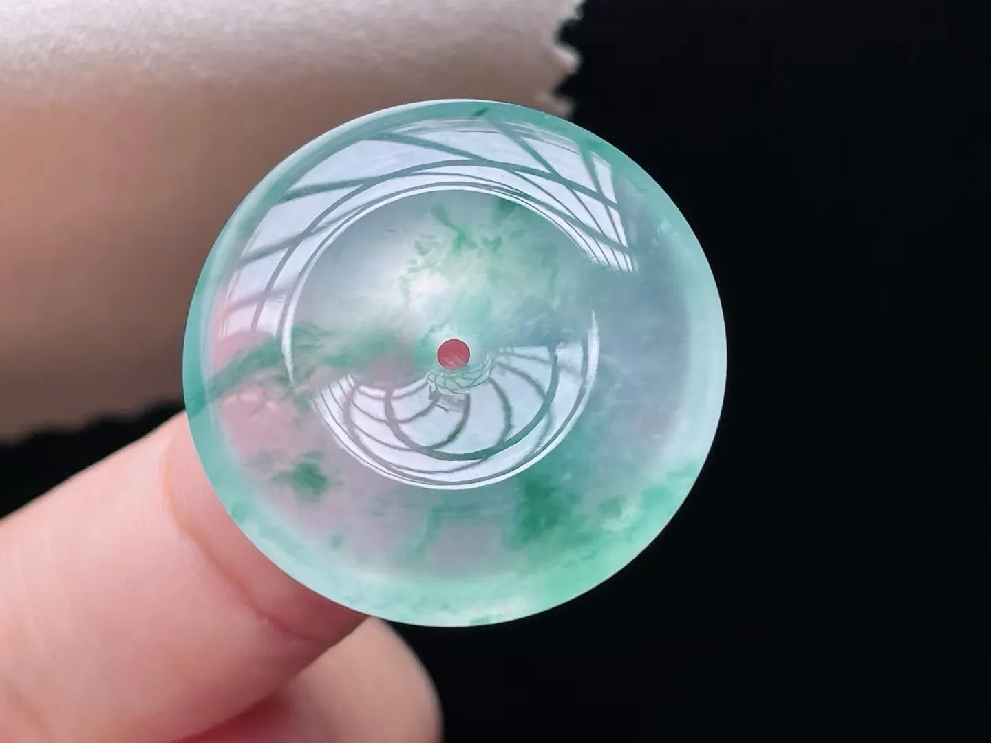 老坑冰飘花平安扣吊坠