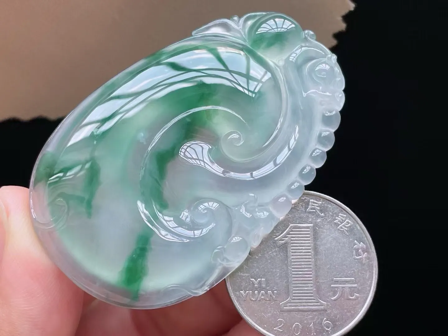 老坑冰种飘花事事如意吊坠