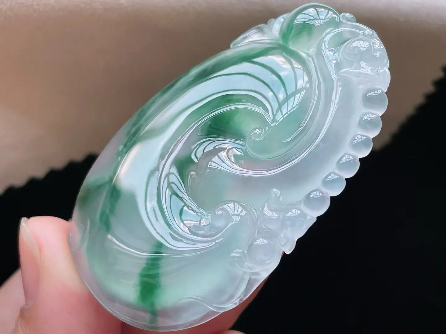 老坑冰种飘花事事如意吊坠