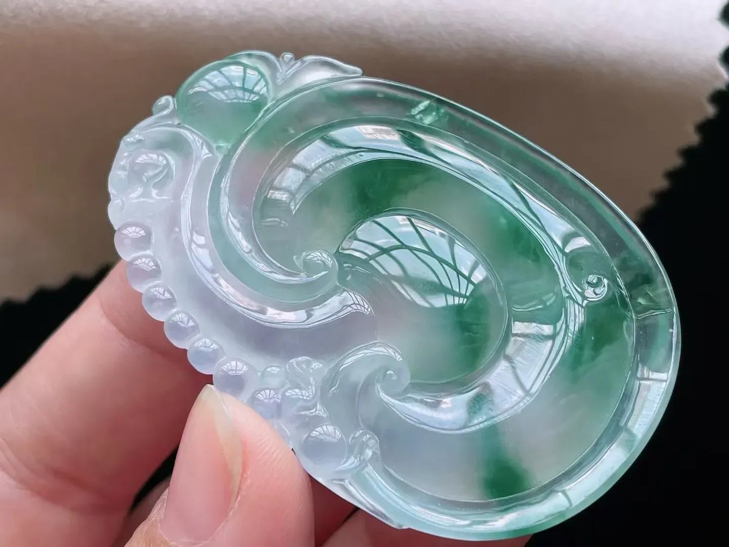 老坑冰种飘花事事如意吊坠