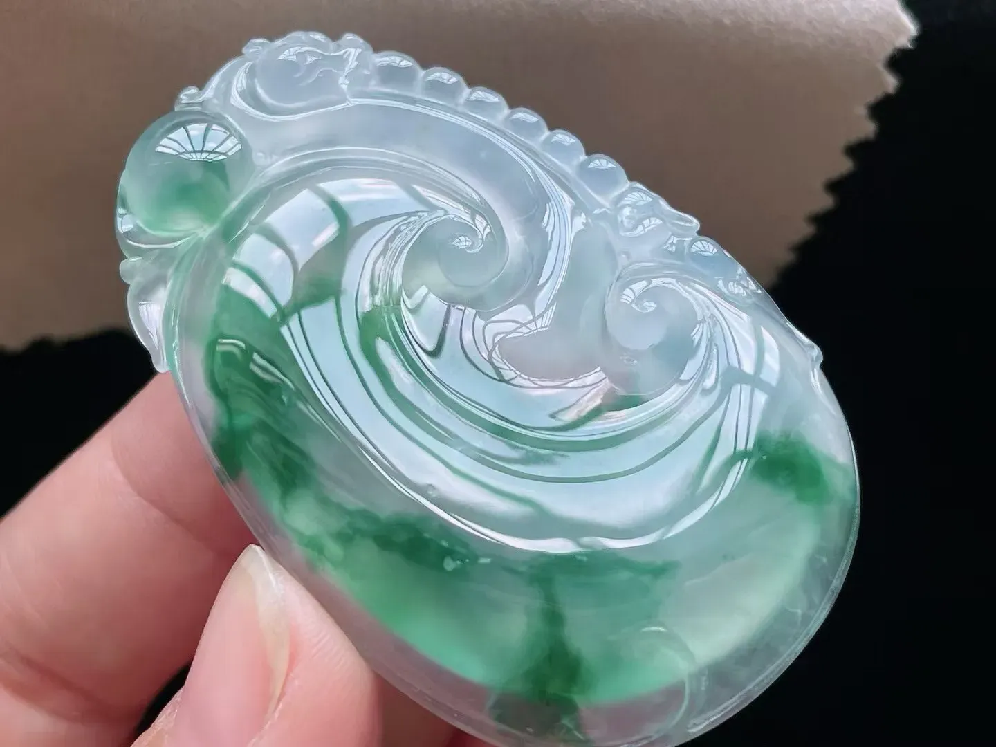 老坑冰种飘花事事如意吊坠